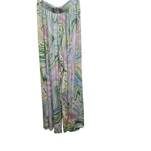 ASTR the Label Marble Swirl Wide Leg Pleated Pants Size M